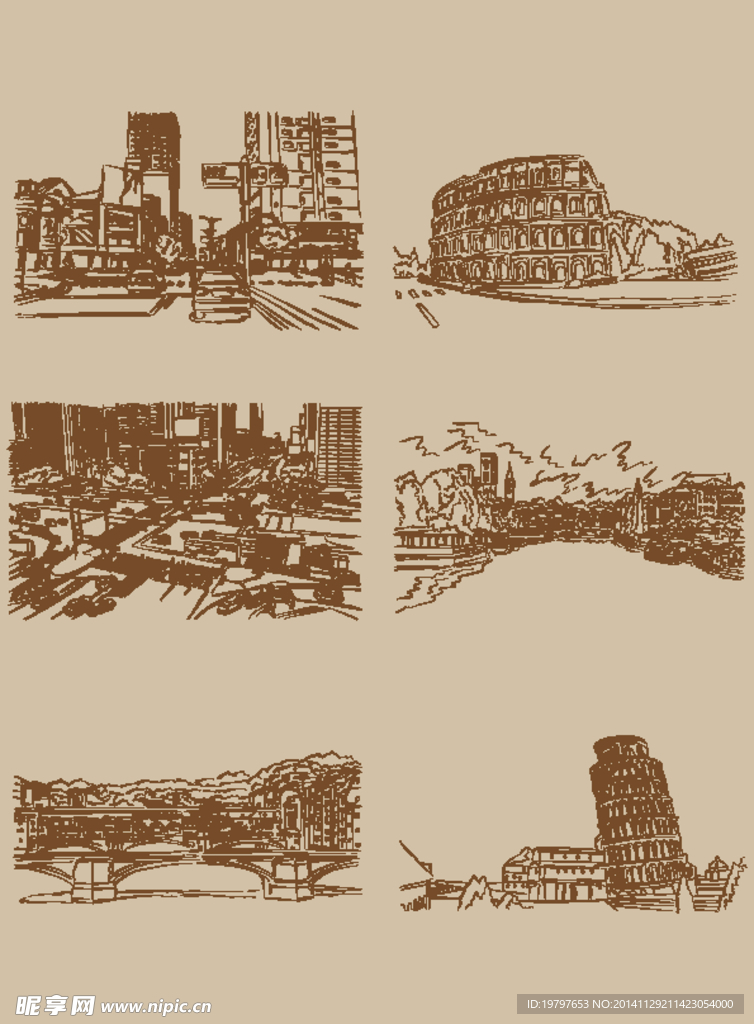 美国建筑矢量素材