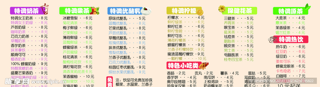 奶茶名片