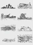 素描背景素材