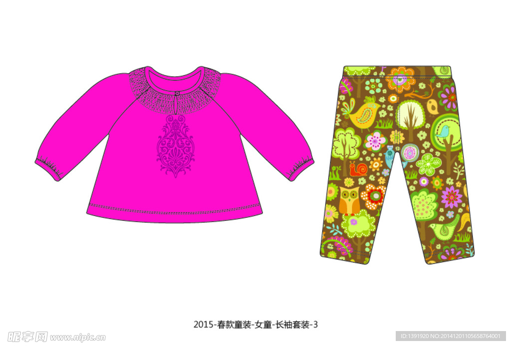 2015-春款女童长袖套装