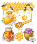可爱蜂蜜蜂巢矢量素材
