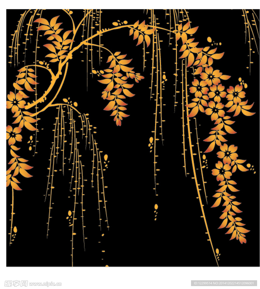 卷曲花纹底纹