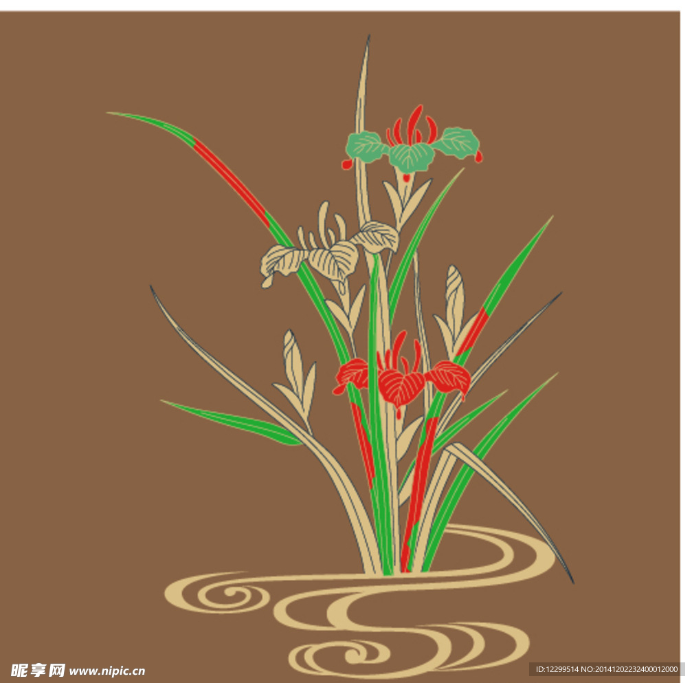 卷曲花纹底纹
