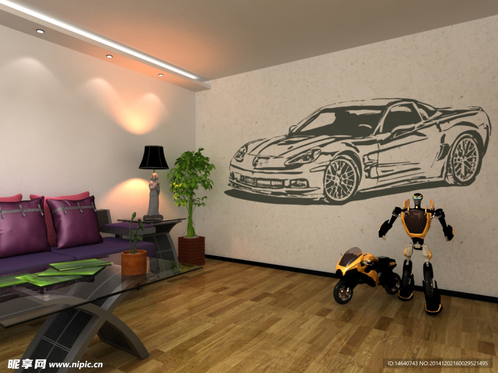 硅藻泥室内效果图