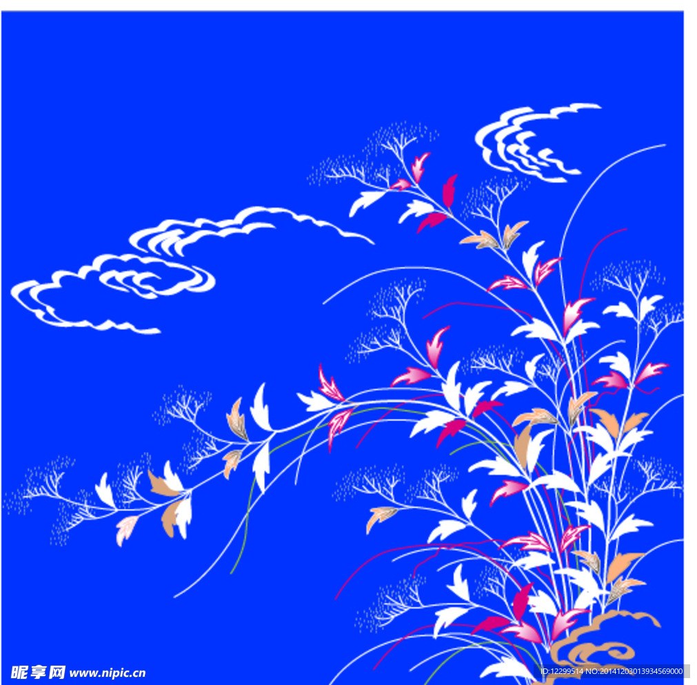 卷曲花纹底纹