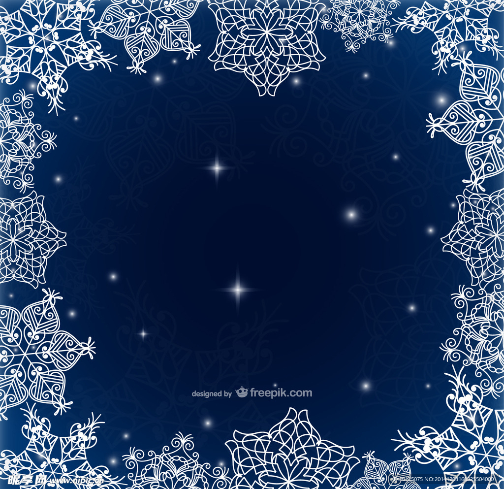 雪花边框