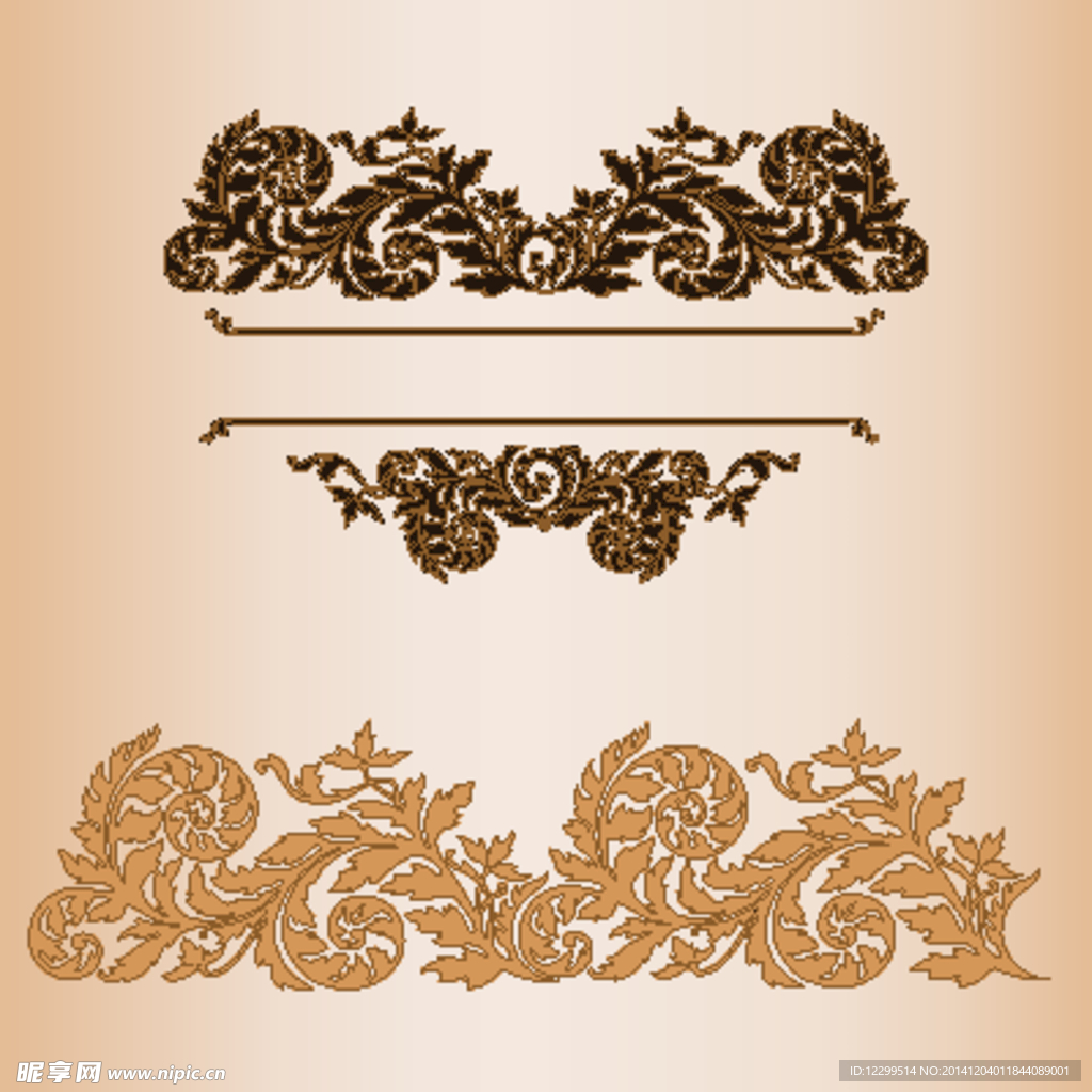 卷曲花纹底纹