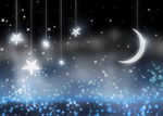 卡通星空月夜