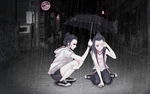雨中悲伤女生