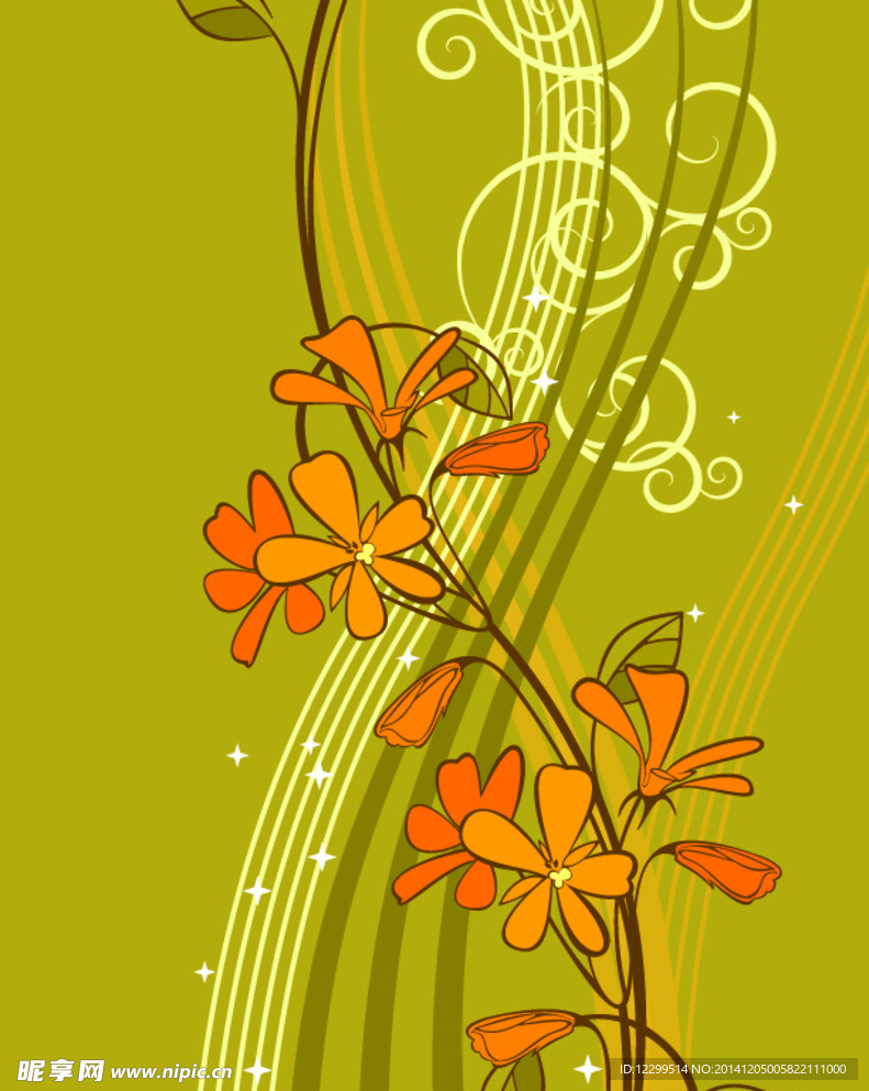 卷曲花纹底纹