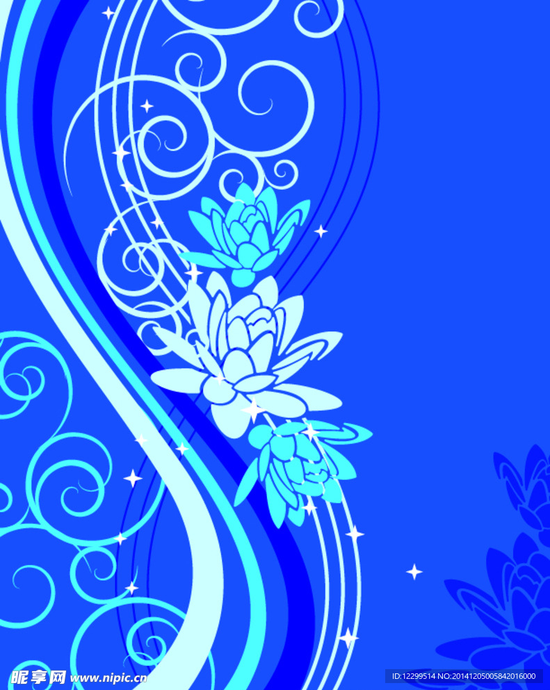卷曲花纹底纹