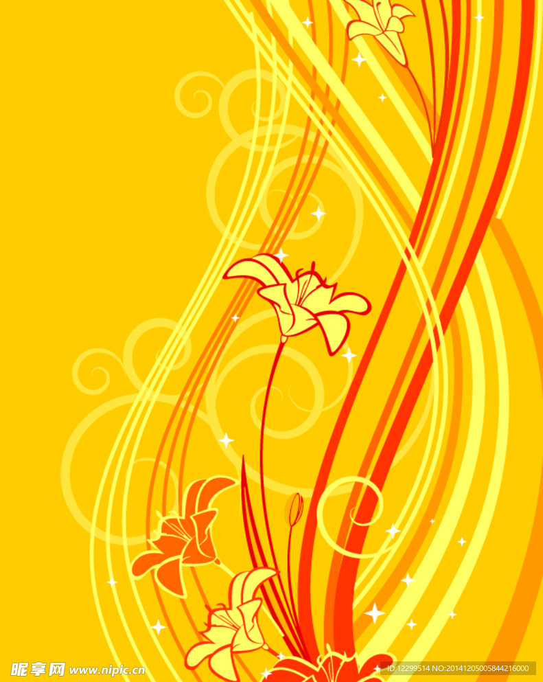 卷曲花纹底纹