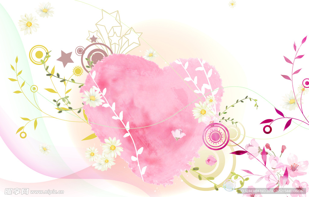 淡雅水彩花纹