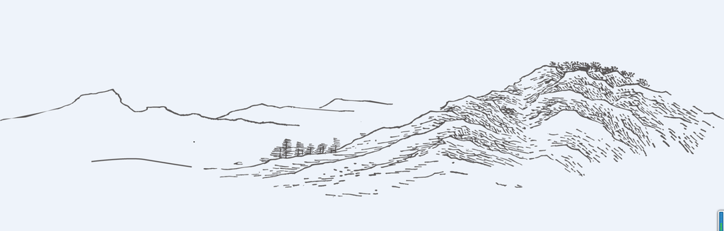 线描山