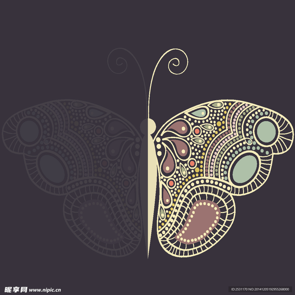 蝴蝶花纹