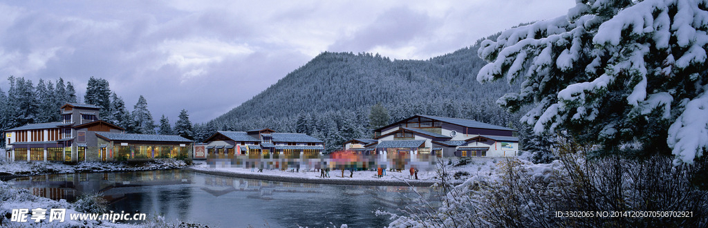 旅游区雪景环境