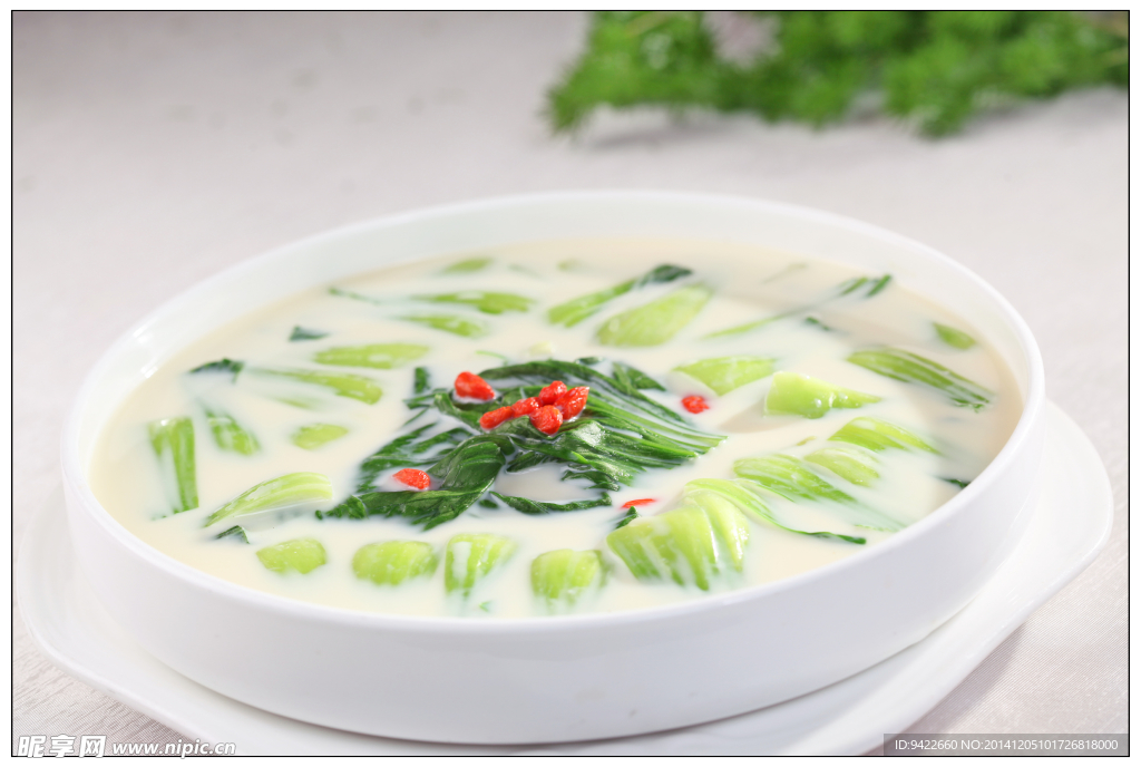 豆浆煮上海青