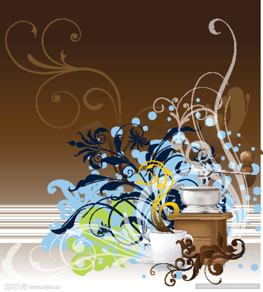 卷曲花纹底纹