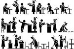 人物动作剪影