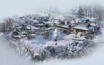 园林建筑雪景环境
