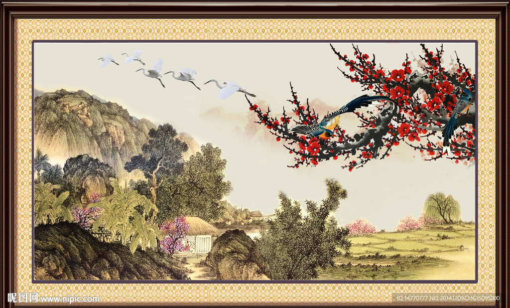 国画风景梅花图