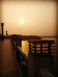 南湖桥边日落