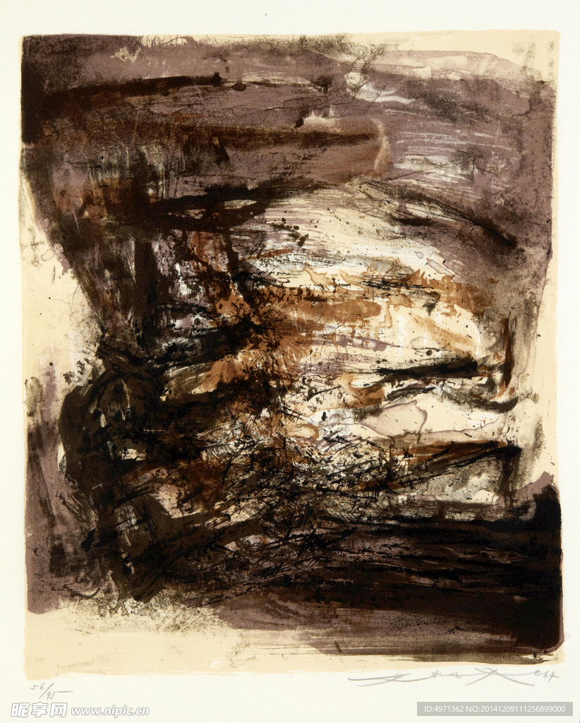 赵无极 油画 抽象风景画 装饰