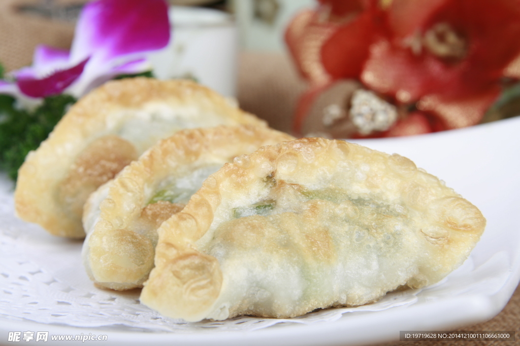 香煎鲜虾韭菜饺