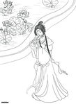 古装美女图线稿