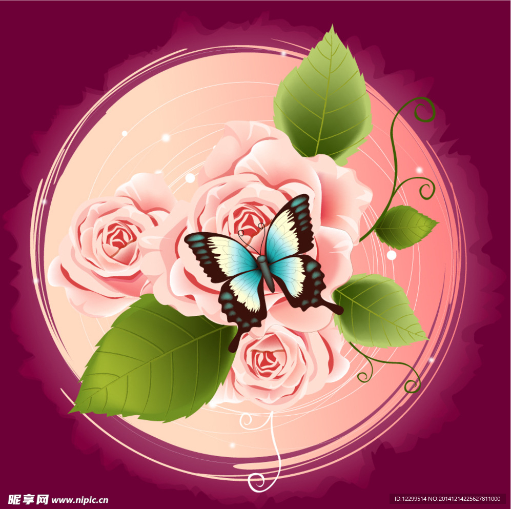 卷曲花纹底纹