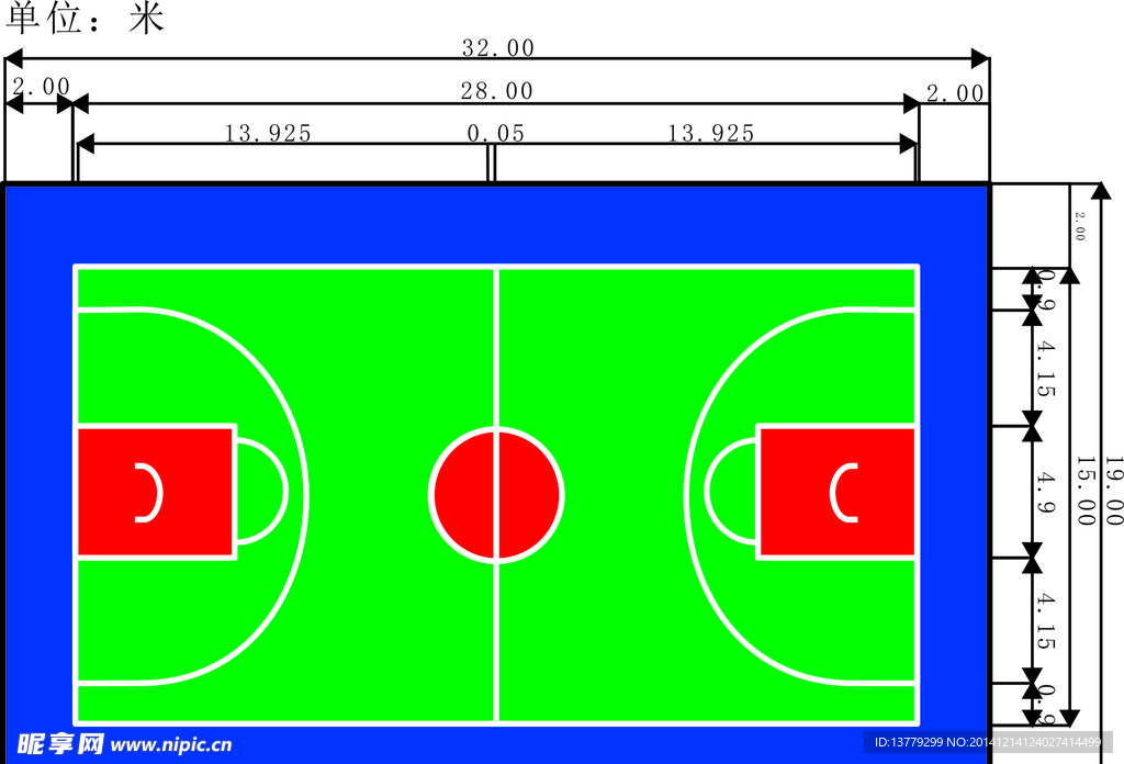 篮球场平面图