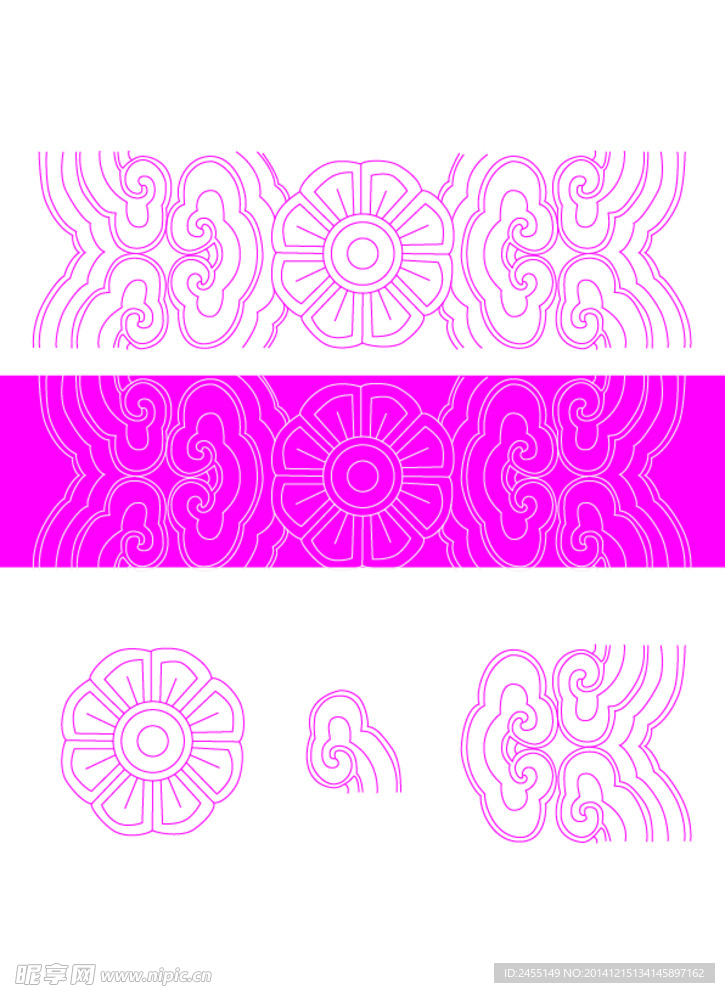 矢量古典花纹纹样