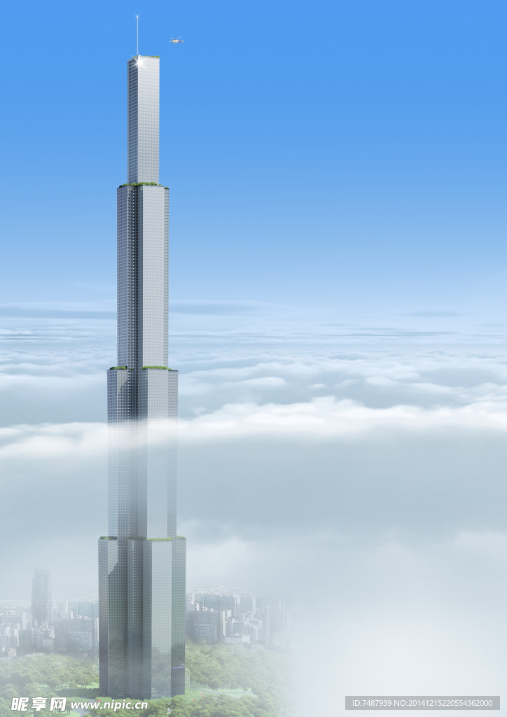 高楼雾景