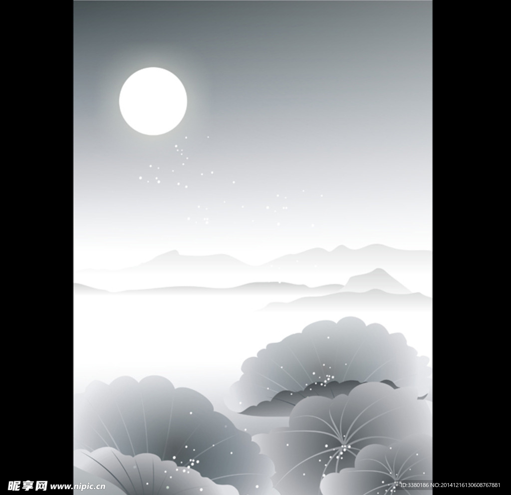 疏雨圆荷