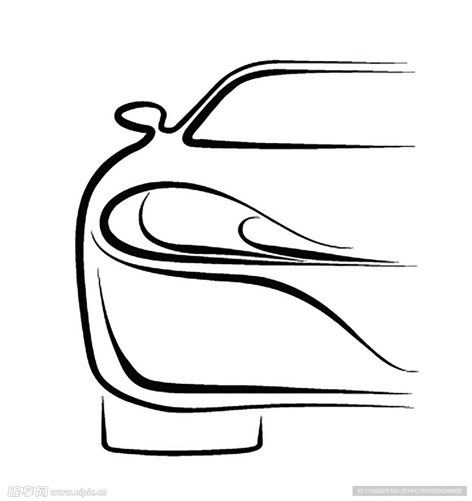 汽车线稿矢量图