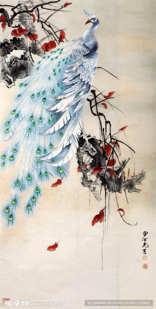 孔雀 梅花