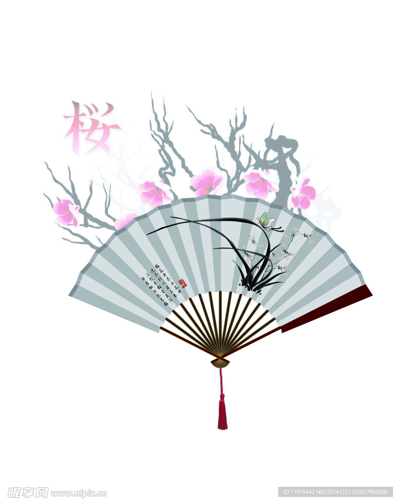 古典画扇