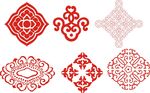 红色 花纹 矢量