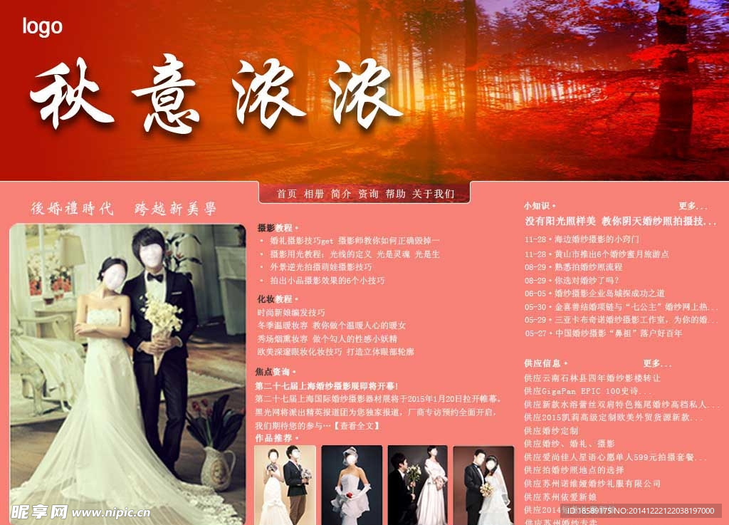 个人婚纱资询博客页面