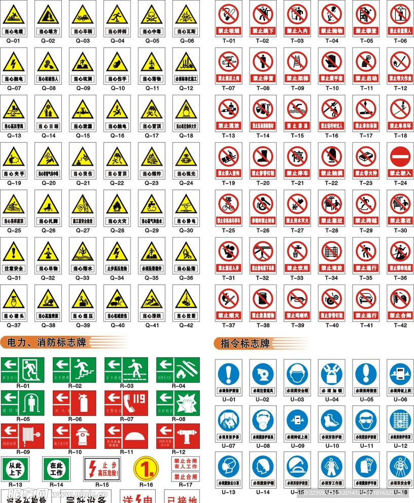 警示  禁止  电力标志
