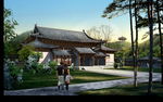 景观古建筑效果图