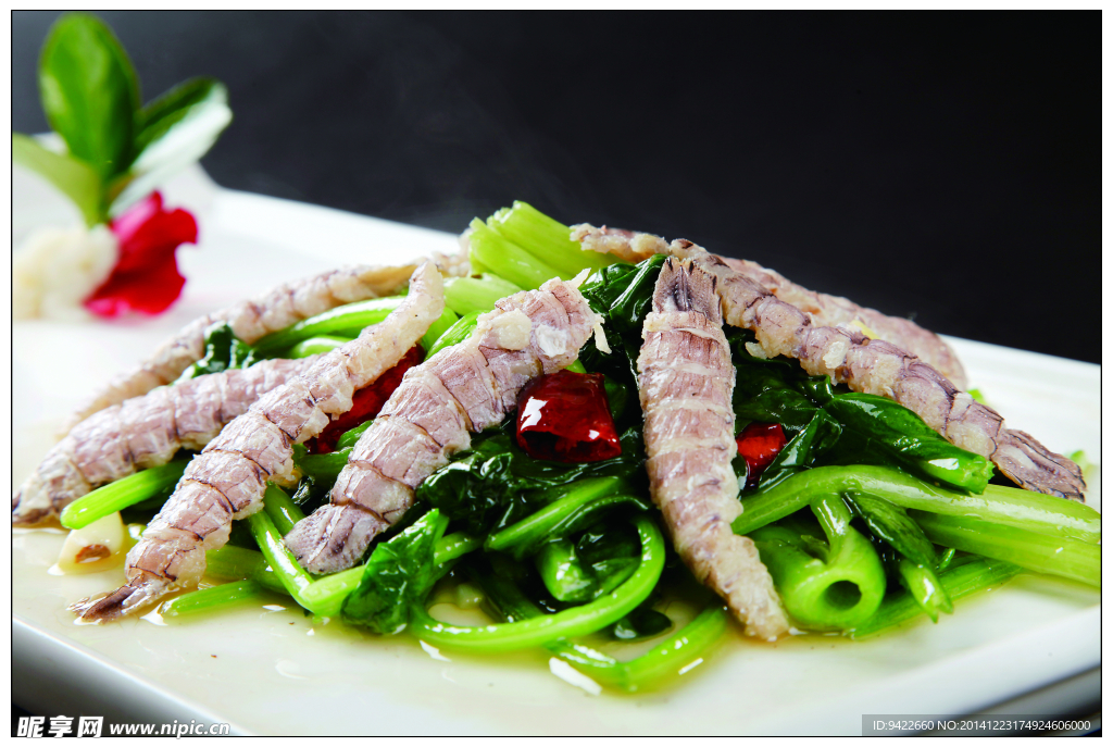 菠菜炒虾爬肉