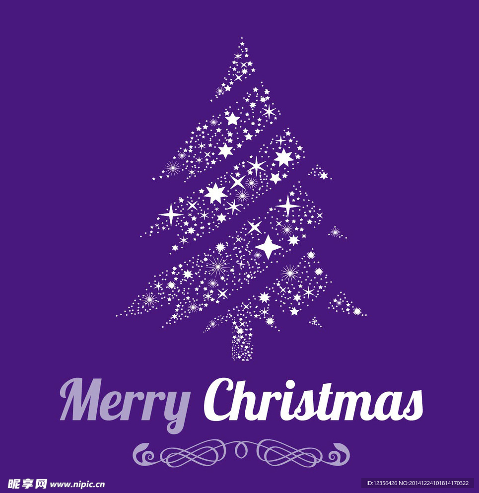 紫色圣诞快乐树背景