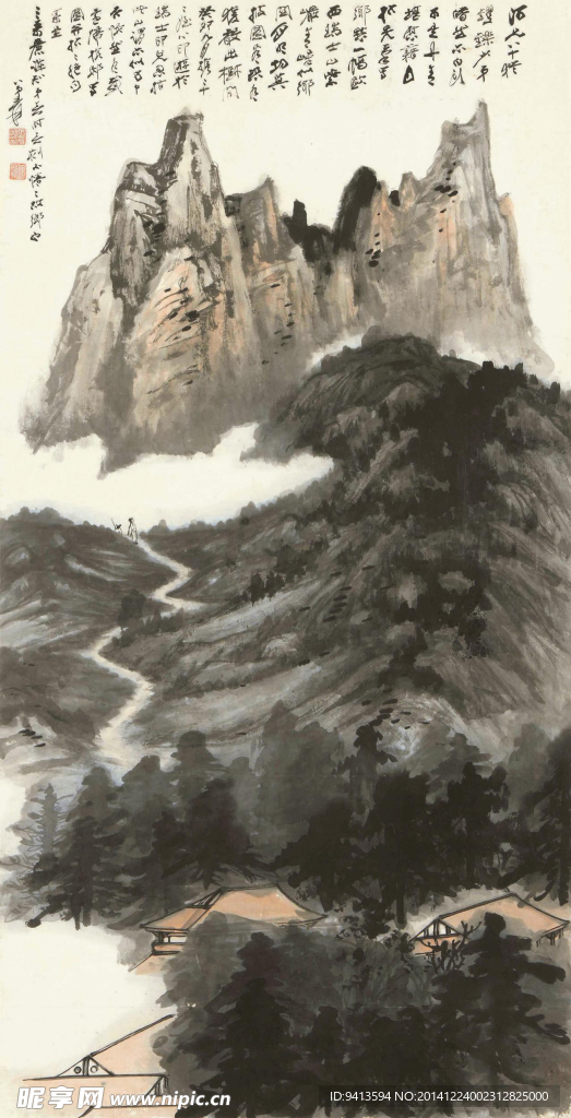 携侄游瑞士山图