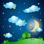 美丽月夜剪贴画