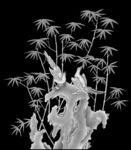 竹鸟灰度图