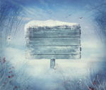 空白雪地路牌