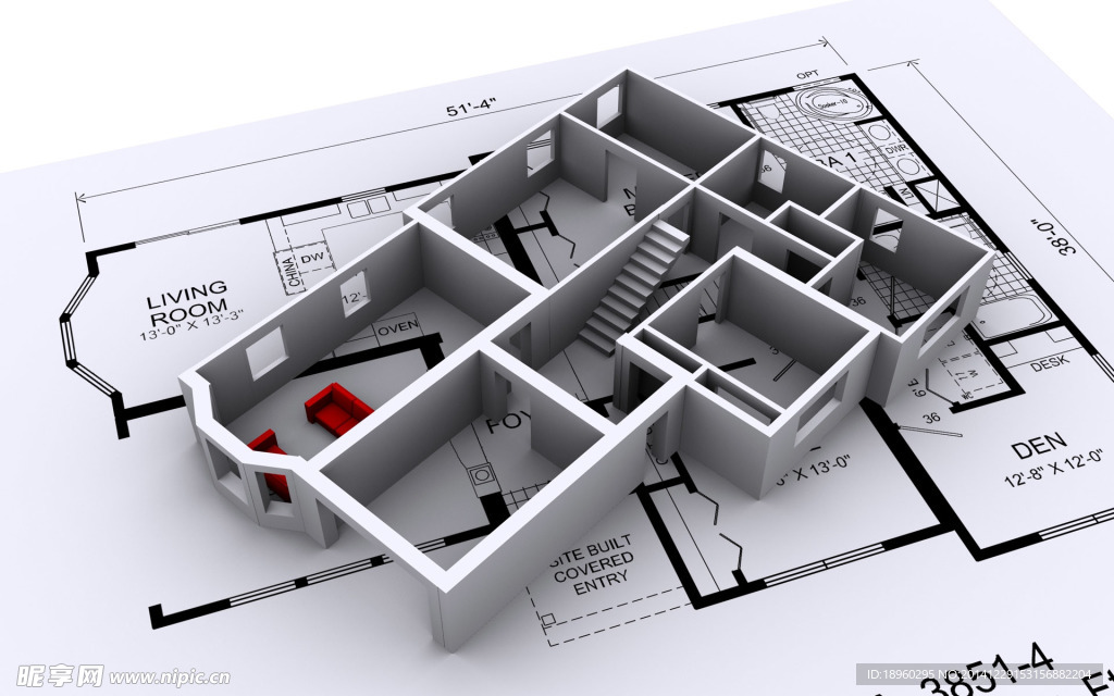3D立体建筑施工绘图