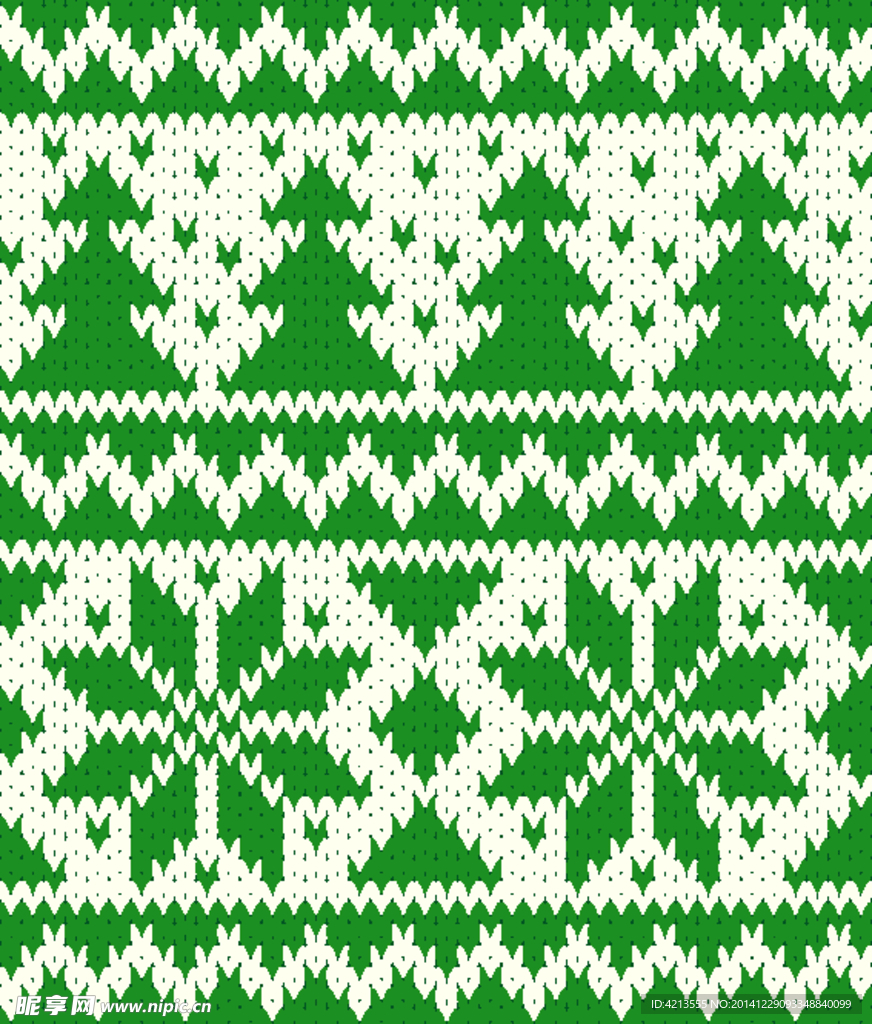 绿色圣诞针织图案