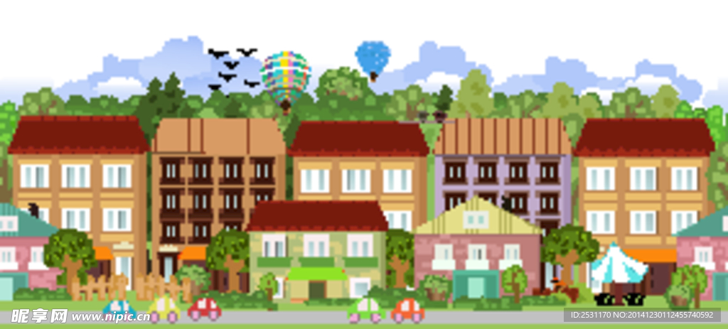 卡通城市建筑